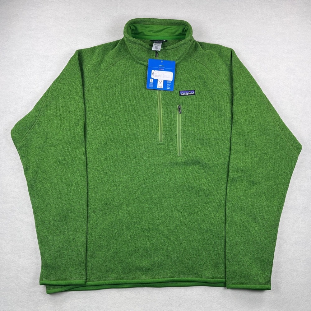 NWT! Patagonia Mens Better Sweater 1/4 Zip Fleece Pullover Green XL 25527
